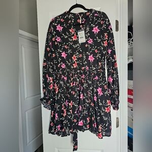 Free People Black Floral Dress
